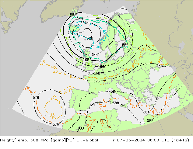 Geop./Temp. 500 hPa UK-Global vie 07.06.2024 06 UTC