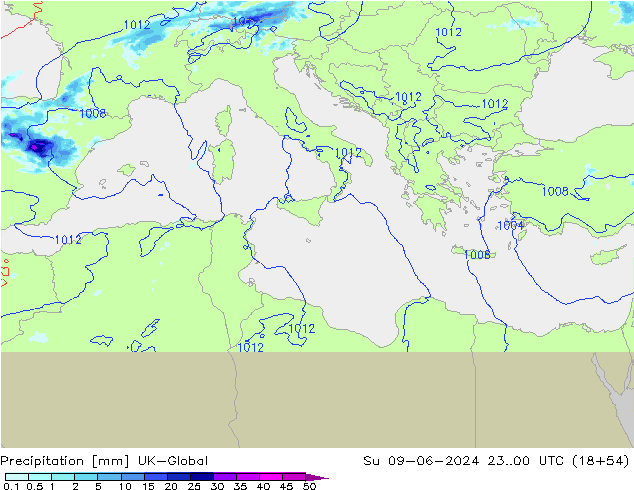 Précipitation UK-Global dim 09.06.2024 00 UTC