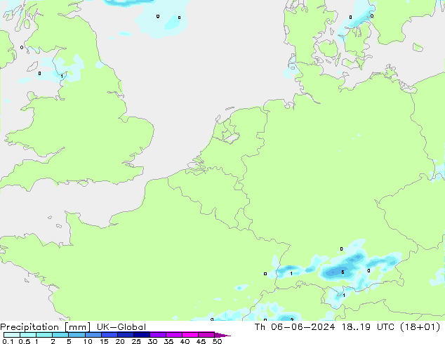 Precipitazione UK-Global gio 06.06.2024 19 UTC