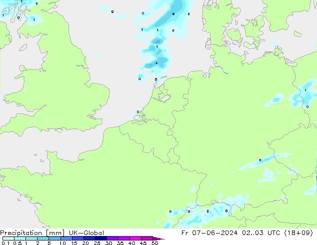 Precipitation UK-Global Fr 07.06.2024 03 UTC