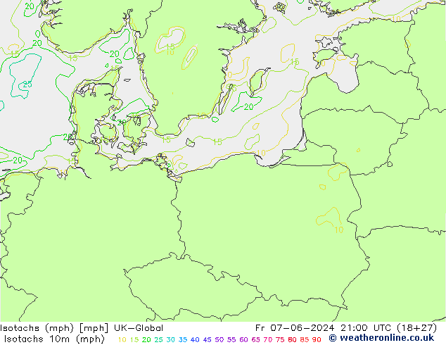 Isotachs (mph) UK-Global пт 07.06.2024 21 UTC