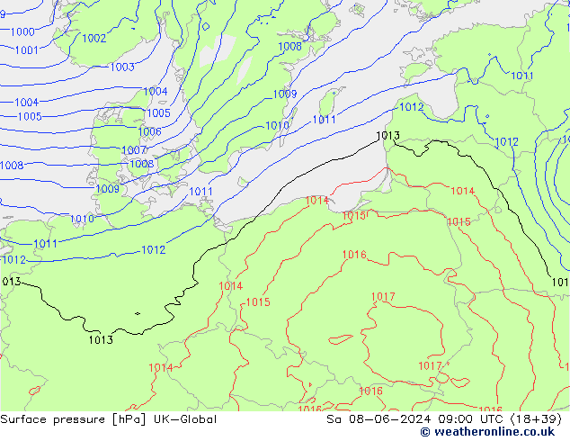 pressão do solo UK-Global Sáb 08.06.2024 09 UTC