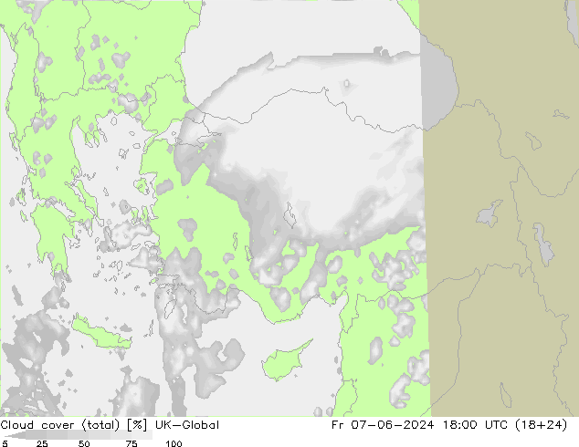 zachmurzenie (suma) UK-Global pt. 07.06.2024 18 UTC