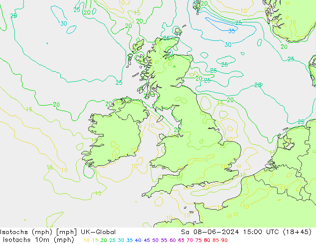 Isotachs (mph) UK-Global So 08.06.2024 15 UTC