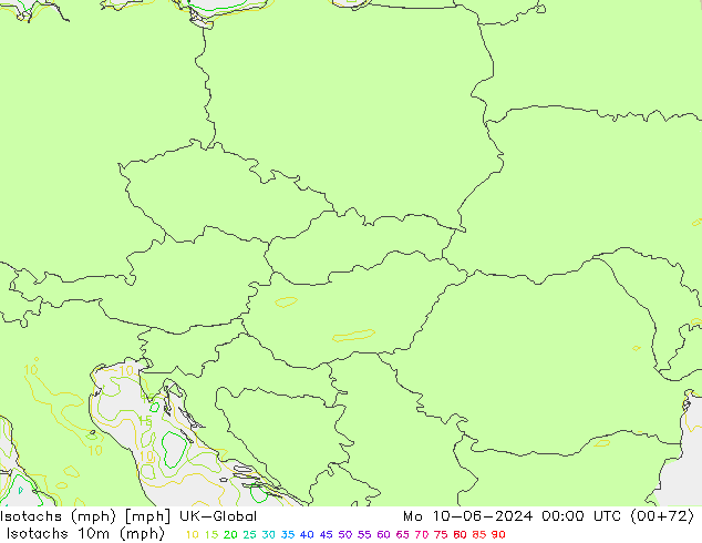 Isotachs (mph) UK-Global lun 10.06.2024 00 UTC