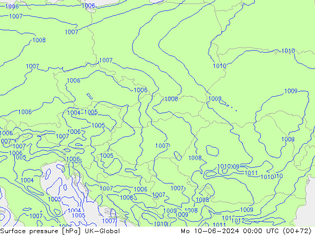 pression de l'air UK-Global lun 10.06.2024 00 UTC