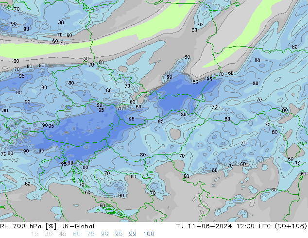 RH 700 hPa UK-Global Ter 11.06.2024 12 UTC