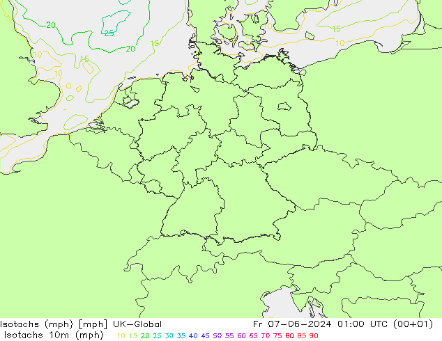 Isotachen (mph) UK-Global Fr 07.06.2024 01 UTC