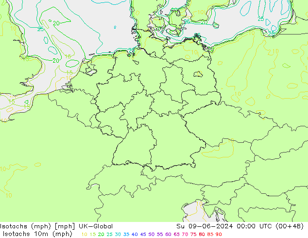 Isotachs (mph) UK-Global  09.06.2024 00 UTC