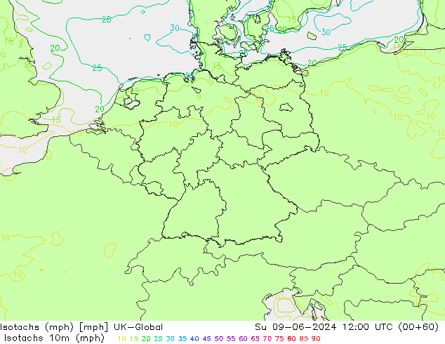 Isotachs (mph) UK-Global dom 09.06.2024 12 UTC