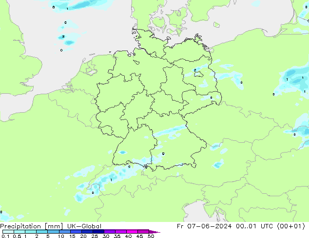 Precipitación UK-Global vie 07.06.2024 01 UTC