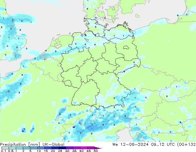 Yağış UK-Global Çar 12.06.2024 12 UTC