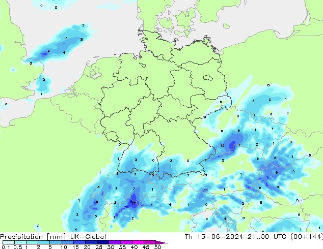 Neerslag UK-Global do 13.06.2024 00 UTC