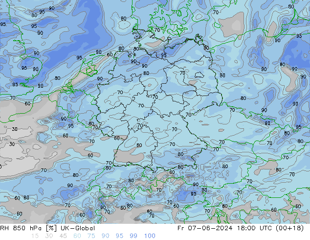 RH 850 hPa UK-Global Sex 07.06.2024 18 UTC