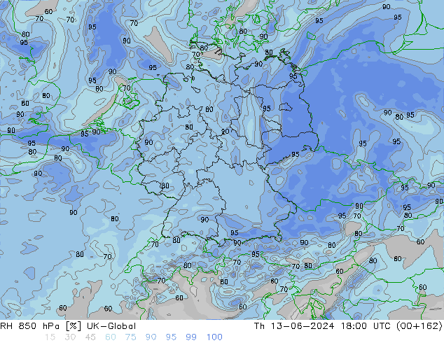 850 hPa Nispi Nem UK-Global Per 13.06.2024 18 UTC