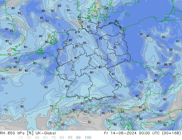 850 hPa Nispi Nem UK-Global Cu 14.06.2024 00 UTC