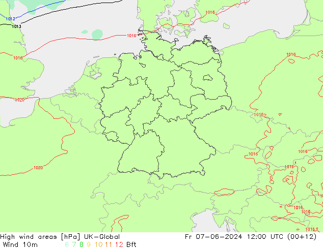 High wind areas UK-Global Fr 07.06.2024 12 UTC