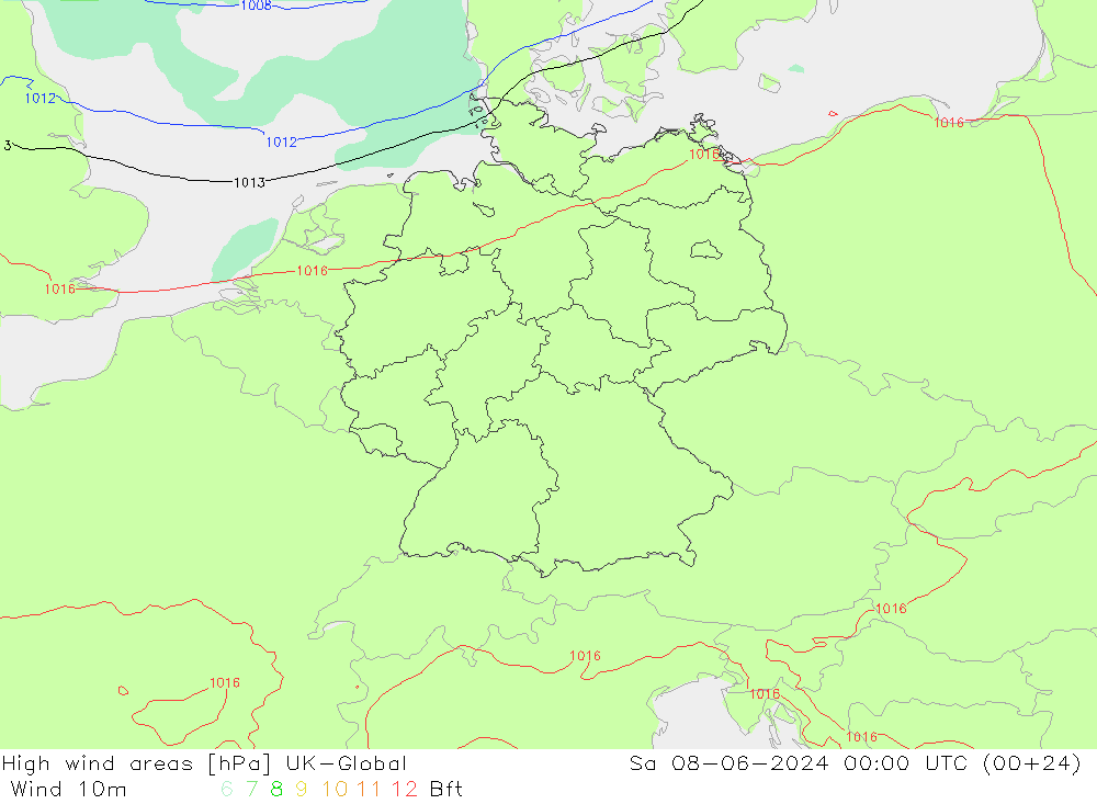 High wind areas UK-Global сб 08.06.2024 00 UTC
