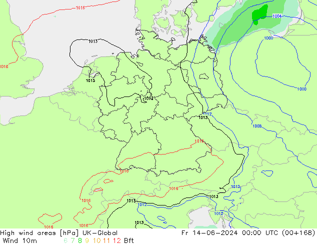 High wind areas UK-Global Fr 14.06.2024 00 UTC