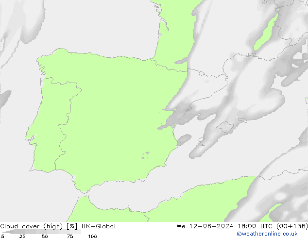 Bulutlar (yüksek) UK-Global Çar 12.06.2024 18 UTC