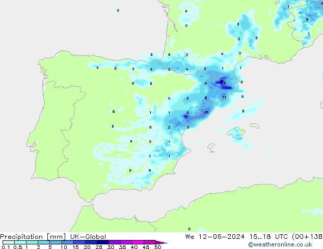 Precipitation UK-Global We 12.06.2024 18 UTC