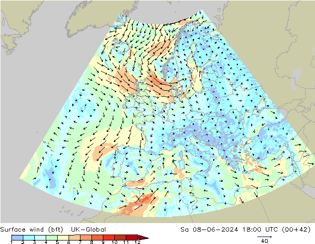 Bodenwind (bft) UK-Global Sa 08.06.2024 18 UTC