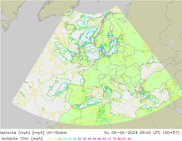 Isotachs (mph) UK-Global Su 09.06.2024 09 UTC