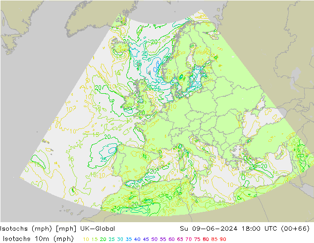 Isotachs (mph) UK-Global Su 09.06.2024 18 UTC