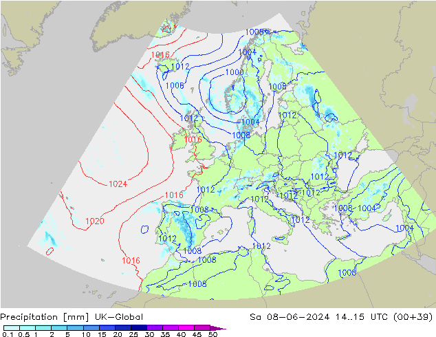 Yağış UK-Global Cts 08.06.2024 15 UTC