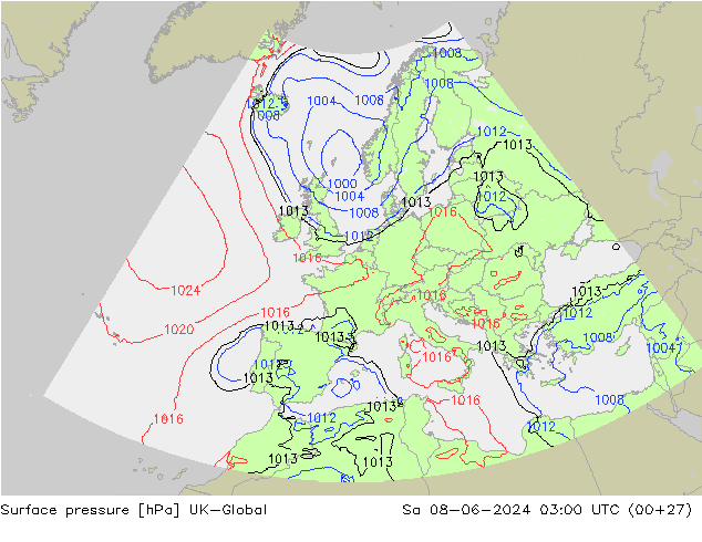 Surface pressure UK-Global Sa 08.06.2024 03 UTC