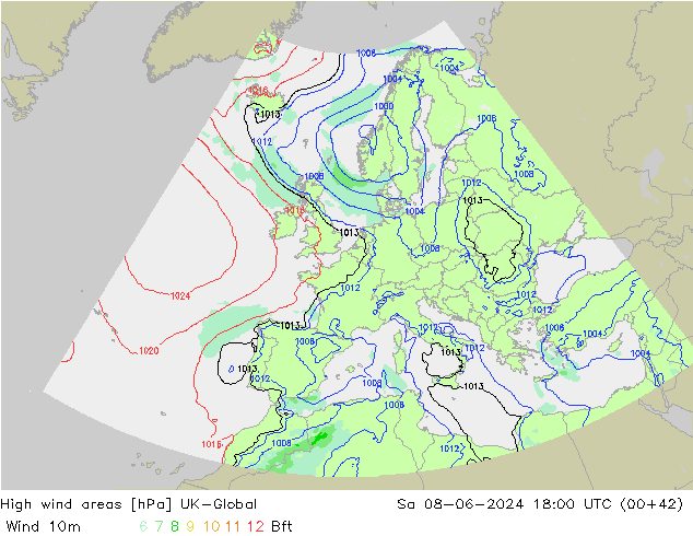 Izotacha UK-Global so. 08.06.2024 18 UTC