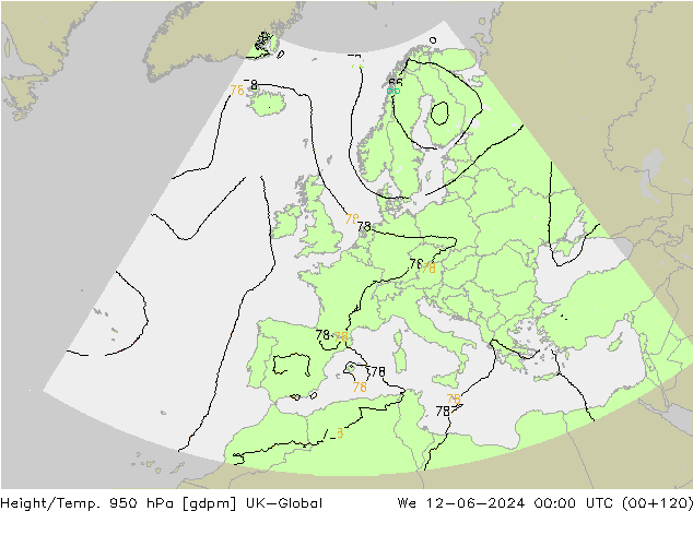 Hoogte/Temp. 950 hPa UK-Global wo 12.06.2024 00 UTC
