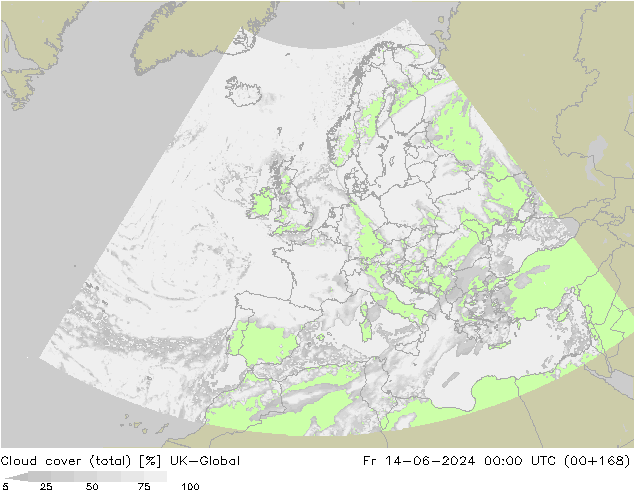 Nuages (total) UK-Global ven 14.06.2024 00 UTC