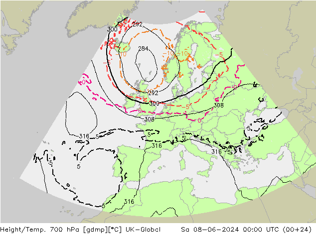 Géop./Temp. 700 hPa UK-Global sam 08.06.2024 00 UTC