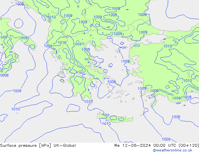 Surface pressure UK-Global We 12.06.2024 00 UTC