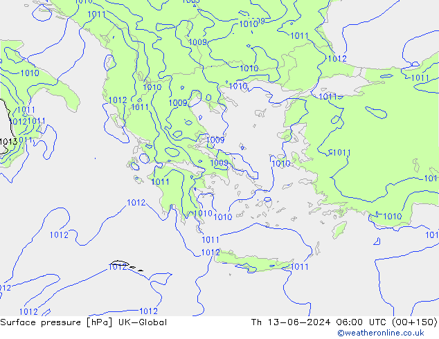 Luchtdruk (Grond) UK-Global do 13.06.2024 06 UTC