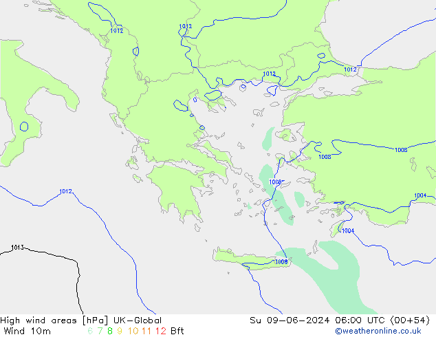 yüksek rüzgarlı alanlar UK-Global Paz 09.06.2024 06 UTC