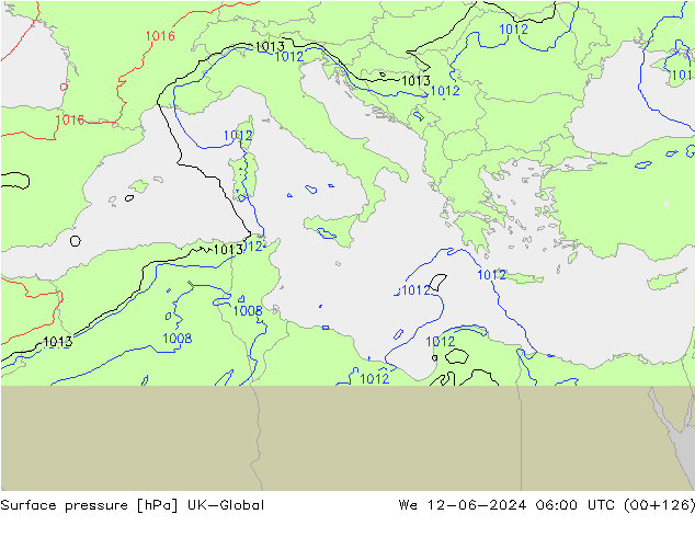 приземное давление UK-Global ср 12.06.2024 06 UTC