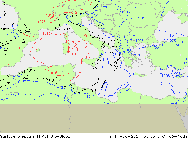 Yer basıncı UK-Global Cu 14.06.2024 00 UTC