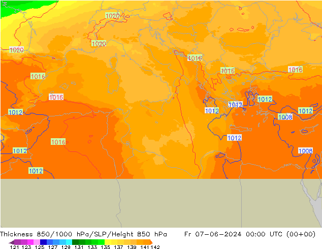 Thck 850-1000 hPa UK-Global ven 07.06.2024 00 UTC