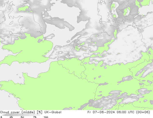 oblačnosti uprostřed UK-Global Pá 07.06.2024 06 UTC