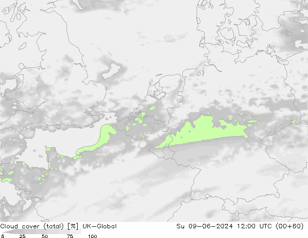 zachmurzenie (suma) UK-Global nie. 09.06.2024 12 UTC