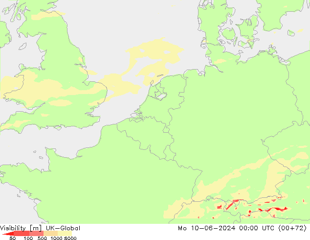 Dohlednost UK-Global Po 10.06.2024 00 UTC