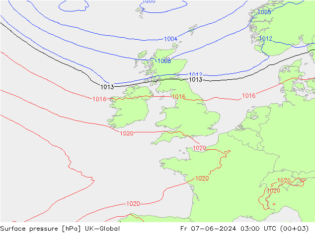 Surface pressure UK-Global Fr 07.06.2024 03 UTC