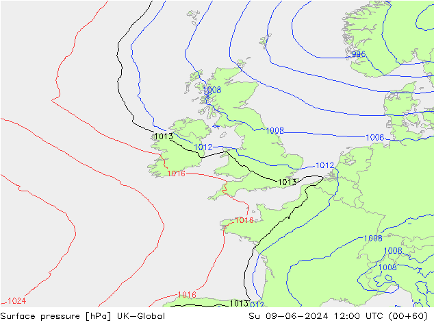 pressão do solo UK-Global Dom 09.06.2024 12 UTC