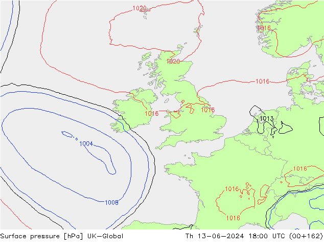 Yer basıncı UK-Global Per 13.06.2024 18 UTC