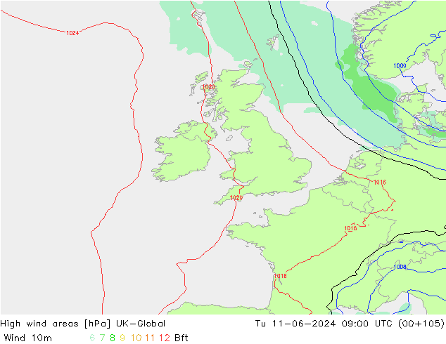 High wind areas UK-Global mar 11.06.2024 09 UTC