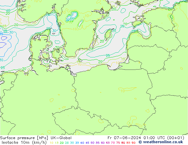 Isotachs (kph) UK-Global Sex 07.06.2024 01 UTC