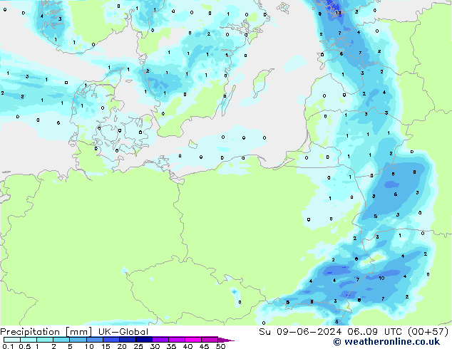 Niederschlag UK-Global So 09.06.2024 09 UTC