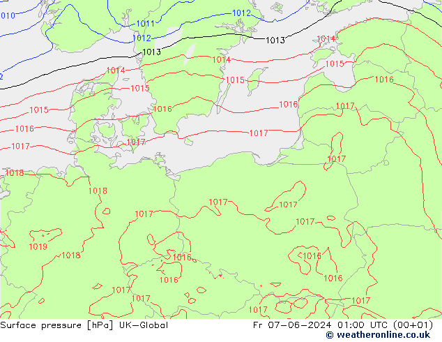 Surface pressure UK-Global Fr 07.06.2024 01 UTC